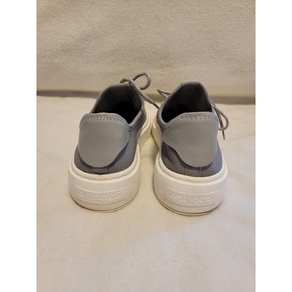 J Slides NYC Damien Platform Fashion Sneakers Lace Up Mesh Gray White Size 7 - Picture 6 of 8